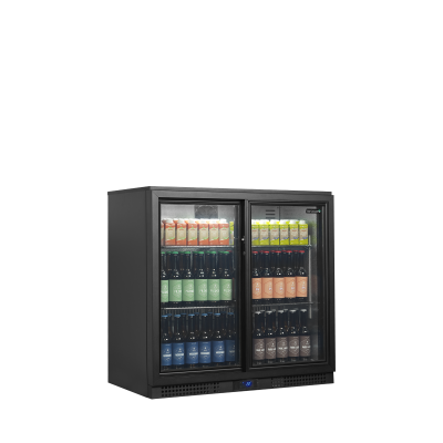 TEFCOLD 45473 | Minibar prosklené posuvné dveře, černá | BA21S