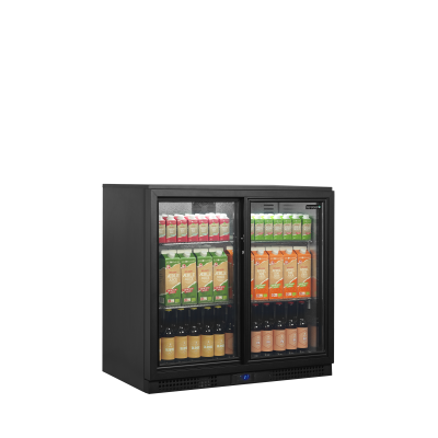 TEFCOLD 45474 | Minibar prosklené posuvné dveře, černá | BA26S