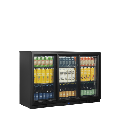 TEFCOLD 45475 | Minibar prosklené posuvné dveře, černá | BA31S-3