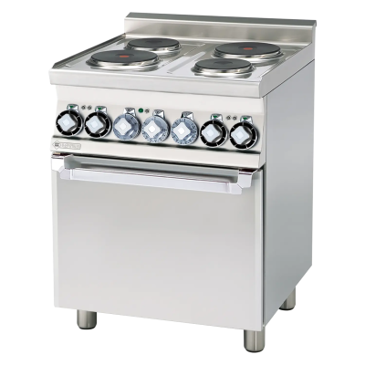 RMGASTRO CFM4-66ET | Sporák elektrický s horkovzdušnou elektrickou troubou multi s grilem 4x plotýnka 400 V