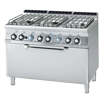 RMGASTRO CF6-712GP | Sporák plynový se statickou plynovou troubou 3x GN 1/1 - 6x hořák