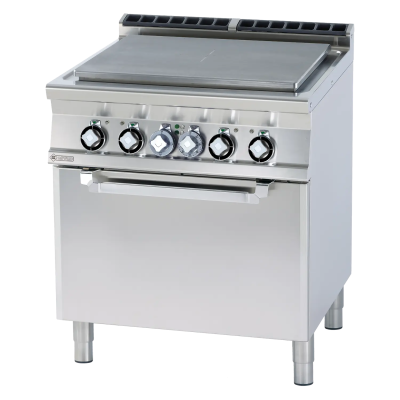 RMGASTRO TPF-78ET | Sporák tálový elektrický se statickou elektrickou troubou GN 2/1 - 4x plotýnka 400 V