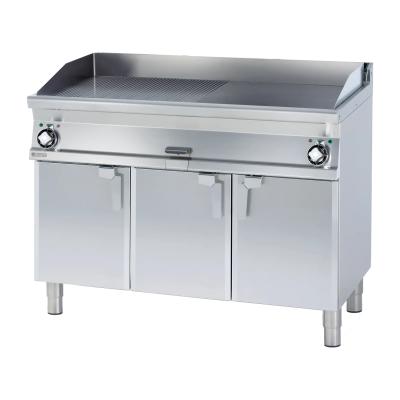 RMGASTRO FTLR-712ETS | Grilovací deska 119x52 elektrická chromovaná kombinovaná s podestavbou 400 V