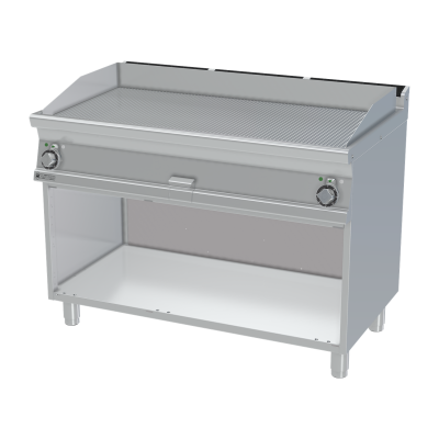 RMGASTRO FTR-712ETS | Grilovací deska 119x52 elektrická chromovaná rýhovaná s podestavbou 400 V