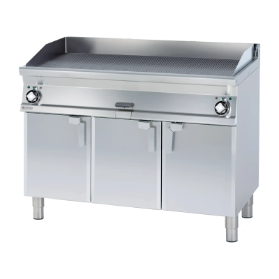 RMGASTRO FTR-712ET | Grilovací deska 119x52 elektrická rýhovaná s podestavbou 400 V