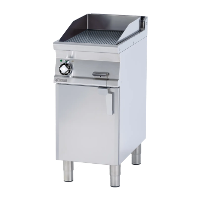 RMGASTRO FTR-74ETS | Grilovací deska 39x52 elektrická chromovaná rýhovaná s podestavbou 400 V