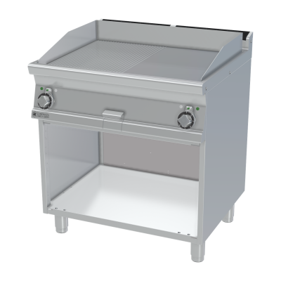RMGASTRO FTLR-78ETS | Grilovací deska 79x52 elektrická chromovaná kombinovaná s podestavbou 400 V