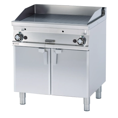 RMGASTRO FTR-78GS | Grilovací deska 76x51 plynová chromovaná rýhovaná s podestavbou