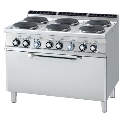 RMGASTRO CF6-912ET | Sporák elektrický se statickou elektrickou troubou 3x GN 1/1 - 6x plotýnka 400 V