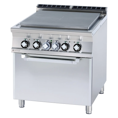 RMGASTRO TPF-98ET | Sporák tálový elektrický se statickou elektrickou troubou GN 2/1 - 4x plotýnka 400 V
