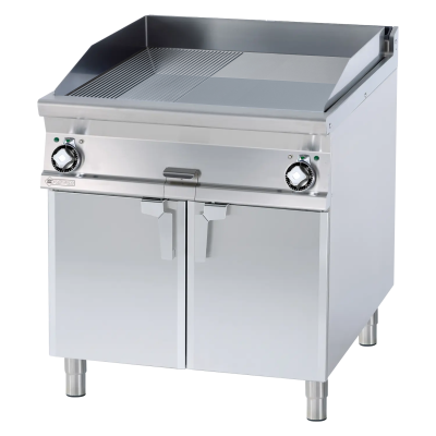RMGASTRO FTLR-98ETS | Grilovací deska 76x68 elektrická chromovaná kombinovaná s podestavbou 400 V