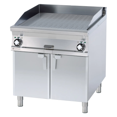 RMGASTRO FTR-98ET | Grilovací deska 76x68 elektrická rýhovaná s podestavbou 400 V