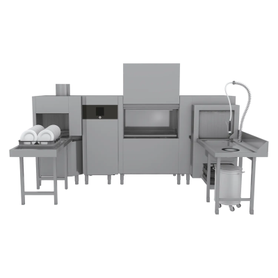 RMGASTRO XT 270 L P U Y | Myčka tunelová 270, studená voda, výstup vlevo, rohový předmytí, rohový sušící modul