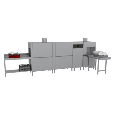 RMGASTRO XT 270 R U Y | Myčka tunelová 270, studená voda, výstup vpravo, rohový sušící modul