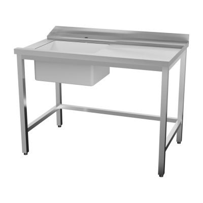 RMGASTRO CTS 120 IDR | Stůl vstupní 120x75x85 pravý s dřezem 40x50x25