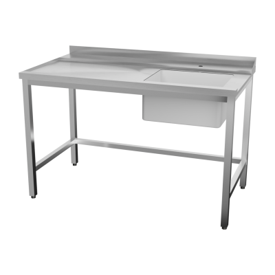 RMGASTRO CTS 140 IDL | Stůl vstupní 140x75x85 levý s dřezem 40x50x25