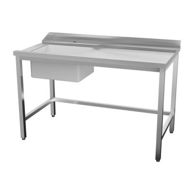 RMGASTRO CTS 140 IDR | Stůl vstupní 140x75x85 pravý s dřezem 40x50x25