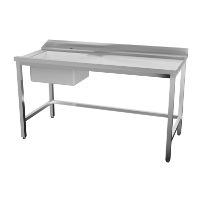 RMGASTRO CTS 160 IDR | Stůl vstupní 160x75x85 pravý s dřezem 40x50x25