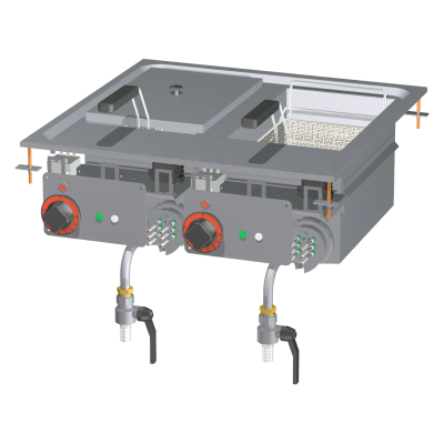 RMGASTRO F2/10D-66ET | Fritéza drop-in elektrická dvojitá 0,66 kW/l, 10+10 l 400 V