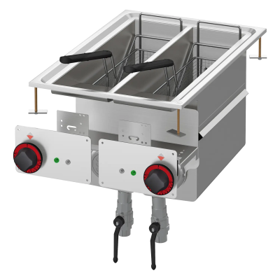 RMGASTRO F2/8D-64ET | Fritéza drop-in elektrická dvojitá 0,75 kW/l, 8+8 l 400 V