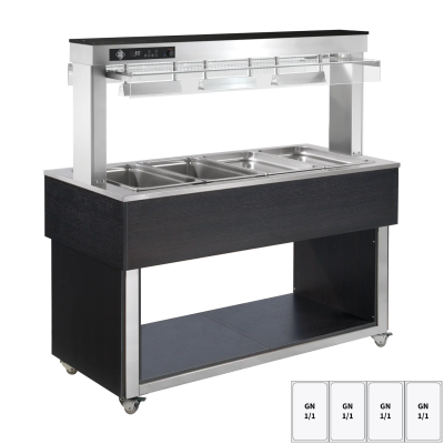 RMGASTRO TR RED+ 4W | Bufet vyhřívaný, vodní GN 4-1/1 Wenge