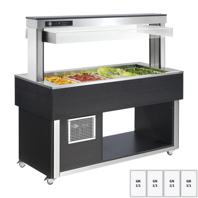 RMGASTRO TR GREEN+ 4W | Bufet chlazený GN 4-1/1 - 200 mm,  Wenge