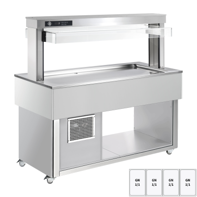 RMGASTRO TR LIME+ 4R | Bufet chlazený GN 4-1/1 - 30 mm,  RAL
