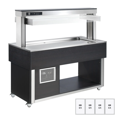 RMGASTRO TR LIME+ 4W | Bufet chlazený GN 4-1/1 - 30 mm,  Wenge