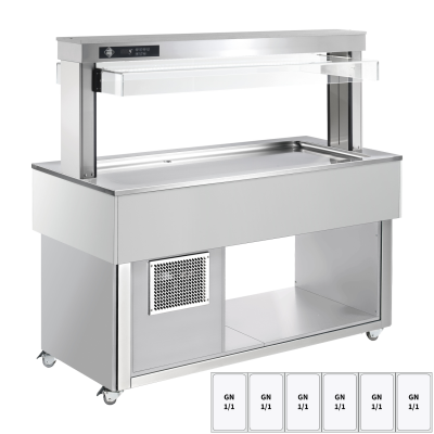 RMGASTRO TR LIME+ 6R | Bufet chlazený GN 6-1/1 - 30 mm,  RAL