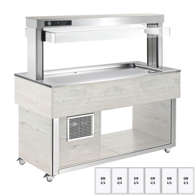RMGASTRO TR LIME+ 6H | Bufet chlazený GN 6-1/1- 30 mm,  Hemlock