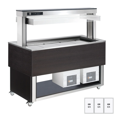 RMGASTRO TR BLUE+ 3W | Bufet chlazený, polohovací GN 3-1/1 Wenge
