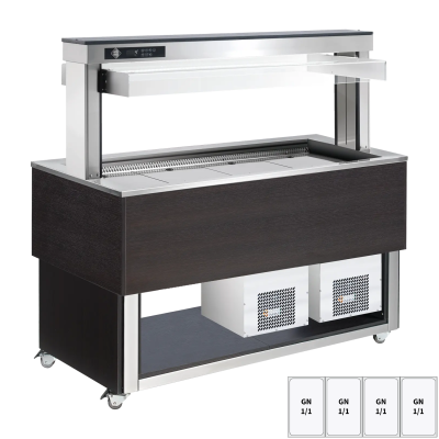 RMGASTRO TR BLUE+ 4W | Bufet chlazený, polohovací GN 4-1/1 Wenge