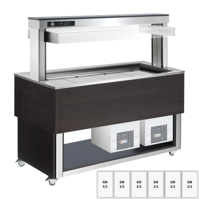 RMGASTRO TR BLUE+ 6W | Bufet chlazený, polohovací GN 6-1/1 Wenge