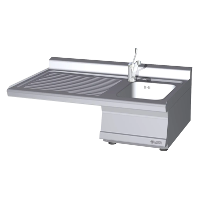 RMGASTRO LAT-610DX | Pracovní modul 1x dřez 29x35 + odkapávací plocha levá 60x55