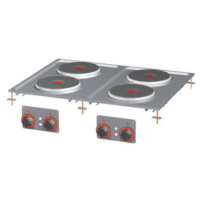 RMGASTRO PCD-68ET | Sporák drop-in elektrická 4x drop-in plotýnka 400 V