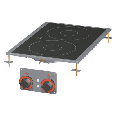 RMGASTRO PCCD-64ET | Sporák sklokeramický drop-in elektrická 2x drop-in plotýnka 400 V