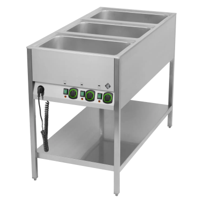 RMGASTRO BMSK 3120 | Vodní lázeň stacionární elektrická GN 3-1/1 ovládání na kratší straně s deskou