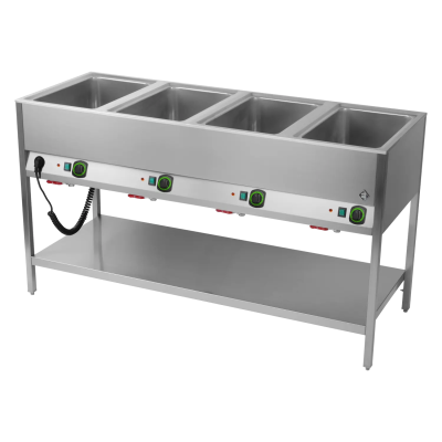 RMGASTRO BMSD 4120 | Vodní lázeň stacionární elektrická GN 4-1/1 ovládání na delší straně s deskou