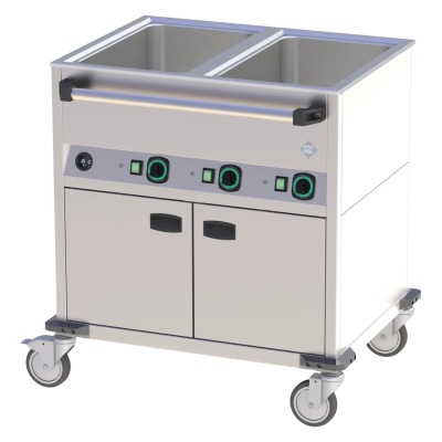 RMGASTRO BMPD 2120 CSH | Vodní lázeň pojízdná elektrická GN 2-1/1 opláštěná vyhřívaná ovládání na delší straně