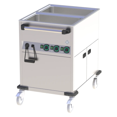 RMGASTRO BMPK 2120 CSH | Vodní lázeň pojízdná elektrická GN 2-1/1 opláštěná vyhřívaná ovládání na kratší straně