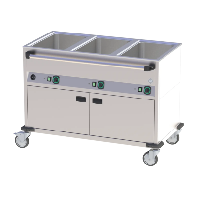 RMGASTRO BMPD 3120 CS | Vodní lázeň pojízdná elektrická GN 3-1/1 opláštěná ovládání na delší straně