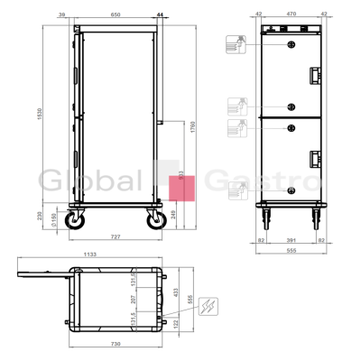 MODULINE S.R.L. 7223672 | Vozík transportní HHT 281K 8+8 GN1/1