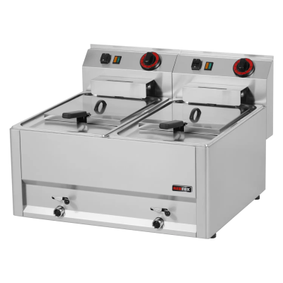 Red Fox FE 60 EL | Fritéza elektrická dvojitá 0,38 kW/l, 8+8 l bez podestavby 230 V