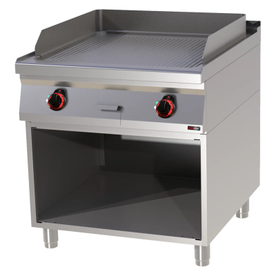 REDFOX FTR 90/80 E | Grilovací deska 71x65 elektrická rýhovaná s podestavbou 400 V