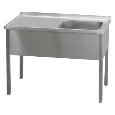 REDFOX MSJOL 7012 | Stůl mycí 120x70x90 - 1x dřez 50x40x30 odkapávací plocha levá