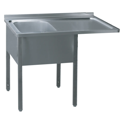 REDFOX MSJOP/M 7014 | Stůl mycí 140x70x90 - 1x dřez 50x40x30 odkapávací plocha pravá