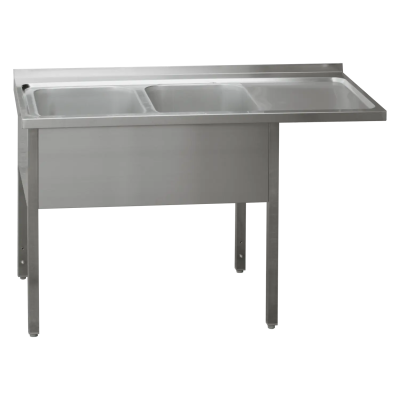 REDFOX MSDOP/M 7015 | Stůl mycí 150x70x90 - 2x dřez 40x50x30 odkapávací plocha pravá