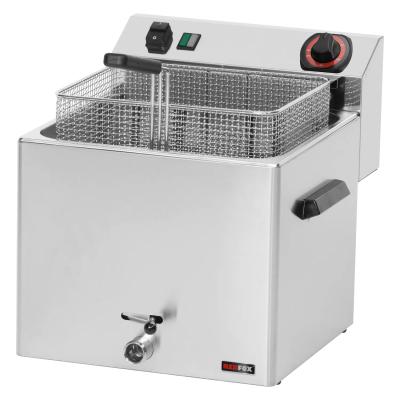 REDFOX FE 10 T | Fritéza elektrická 0,74 kW/l, 11 l stolní s výpustí 400 V