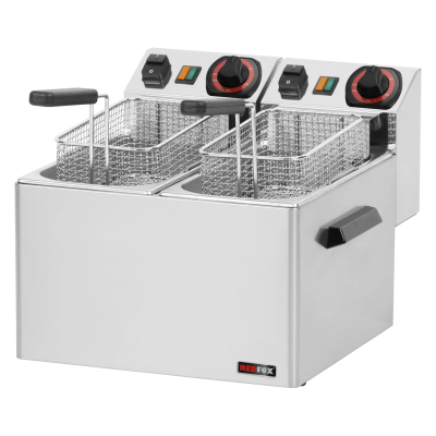REDFOX FE 44 | Fritéza elektrická dvojitá 0,42 kW/l, 5+5 l stolní 230 V