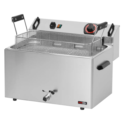REDFOX FE 30 T | Fritéza elektrická 0,56 kW/l, 16 l stolní s výpustí 400 V